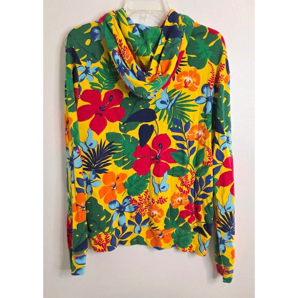 Polo Ralph Lauren Logo Hoodie Vivid Florals Men's Size M 100% Cotton Hawaiian - Picture 3 of 7